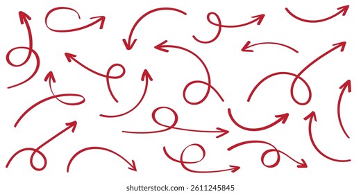 Elegant arrows set for business plan, presentation and education. Sign, Symbol, Hand drawn arrow collection
