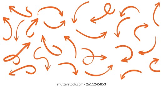 Elegant arrows set for business plan, presentation and education. Sign, Symbol, Hand drawn arrow collection