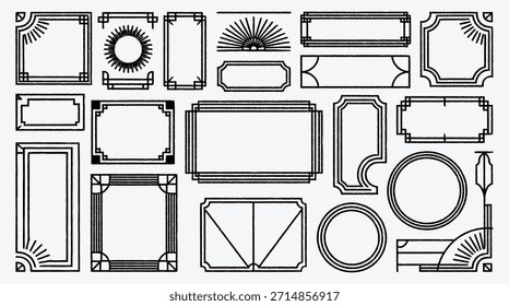 Elegante Art Deco Quadros e Bordas Coleção com Vintage Design Elements
