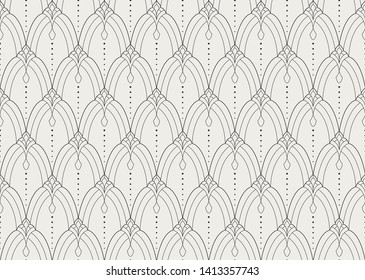 Elegant Art Deco Vector Background. Seamless Abstract Pattern. Vintage Illustration.