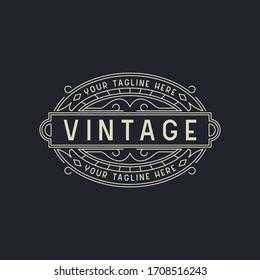 elegant art deco vintage logo design template vector