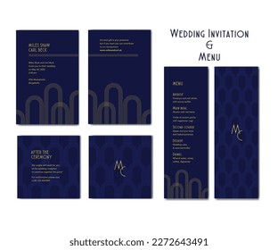 elegant art deco wedding invitation template