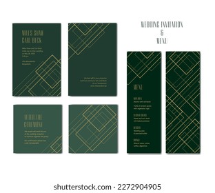 elegant art deco wedding invitation template