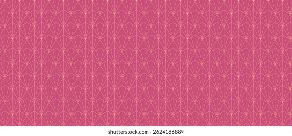 Elegant Art Decoinspired seamless pattern in vibrant pink hues.  Perfect for textile design, wallpaper, website backgrounds, or any project needing a sophisticated and stylish geometric texture.