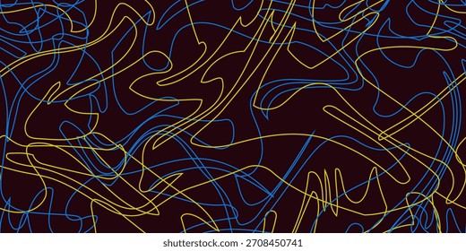 Elegante Art Deco-inspirado padrão sem costura com linhas douradas finas em preto e atemporal. Perfeito para moda de luxo, fundos decorativos ou design gráfico elegante. Ilustração vetorial