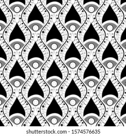 elegant art decor geometric repeating pattern with ogee shapes in black and white for wallpapers, backdrops and creative surfaces. the pattern swatch at eps. file