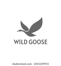 Elegant art Flying duck, swan, swan logo	