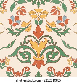 Elegant Art Nouveau Blooming Flora Decor Vintage Pattern