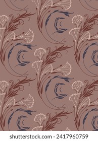 elegant art nouveau flower seamless pattern background texture background