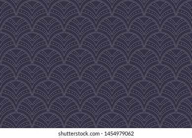 Elegant art nouveau seamless pattern. Abstract minimalist background. Geometric art deco texture.