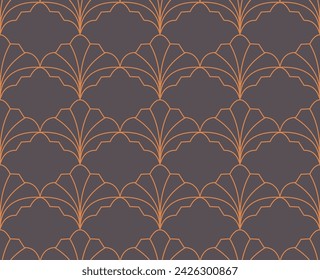 Elegant art nouveau seamless pattern. Abstract minimalist background. Geometric art deco texture.