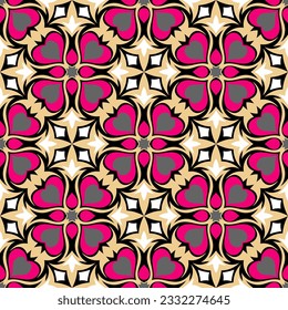 Elegant art seamless pattern. Art forms are grouped and arranged in a specific order. Vector image for print, textile, packaging, interior design and your other projects.