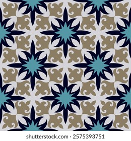 Elegant art seamless pattern. Art forms are grouped and arranged in a specific order. Vector image for print, textile, packaging, interior design and your other projects.