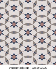 Elegant art seamless pattern. Overlapping art forms, stripes, polygons, segments are grouped and arranged in a certain order. Vector. 