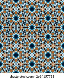 Elegant art seamless pattern. Overlapping art forms, stripes, polygons, segments are grouped and arranged in a certain order. Vector. 