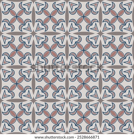 Elegant art seamless pattern. Overlapping art forms, stripes, polygons, segments are grouped and arranged in a certain order. Vector.