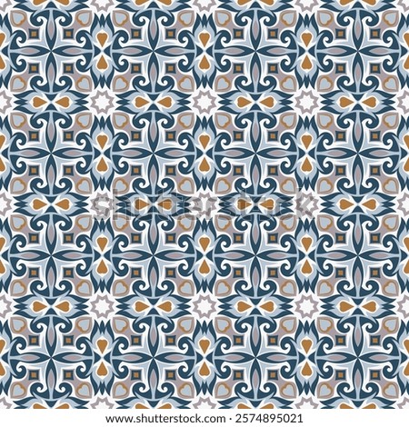 Elegant art seamless pattern. Overlapping art forms, stripes, polygons, segments are grouped and arranged in a certain order. Vector. 