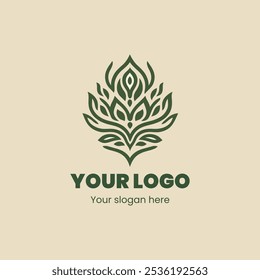 Elegant and Artistic Floral Leaf Logo Design for Premium Nature-Inspired Branding

