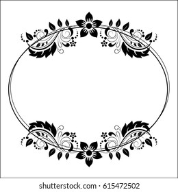 Elegant artistic frame with beautiful floral ornaments decoration.