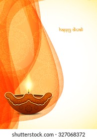 Elegant artistic happy diwali vector card design.