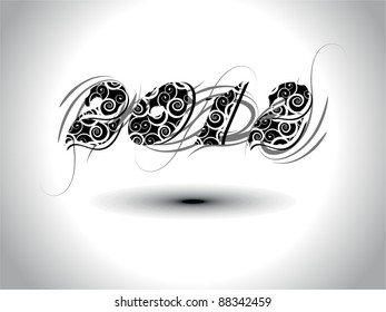 elegante und künstlerische Kunsttypografie oder stylische Schrift für 2012