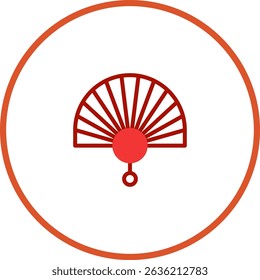 Elegant Asian Fan Icon in Modern Minimalist Style, Symbol of Culture and Art