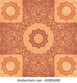 Elegant Asian Print on Henna Seamless Texture background. Vintage decorative element on endless texture. Hand drawn background. Islamic, Arabic, Indian, Asian, Ottoman motifs.