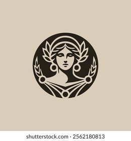 Elegant Athena Goddess Logo for sale.