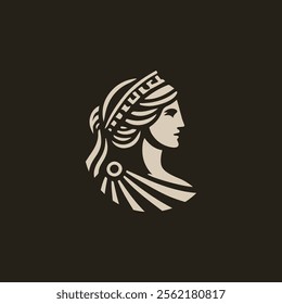 Elegant Athena Goddess Logo for sale.