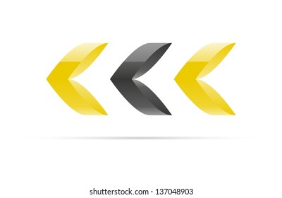 The Elegant Attention Arrow In Yellow And Dark Grey / Elegant Attention Arrow