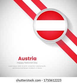 Elegant Austria National Flag On Circle. National Day Of Austria Country With Classic Background