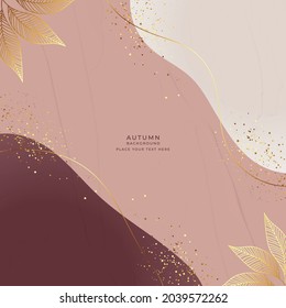 Elegant autumn background with gold leaf