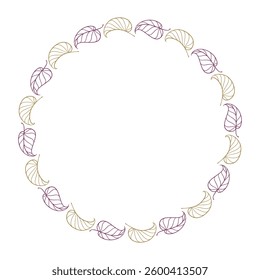An Elegant autumn Leaves circular Wreath Design ideal for invitations or decor