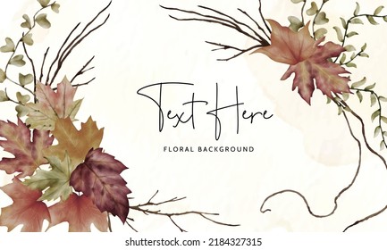 elegant autumn leaves watercolor background