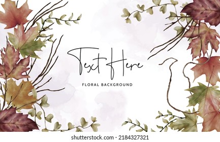 elegant autumn leaves watercolor background
