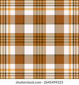 Elegant autumnal plaid pattern in warm browns and creamy whites.  Perfect for fallthemed designs, textiles, website backgrounds, or packaging.