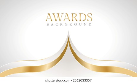 Elegant awards background with gold and silver ribbons, perfect for ceremonies, certificates, presentations, and promotions. Modern and luxurious design exuding prestige and professionalism