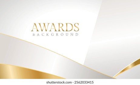 Elegant awards background with gold and silver ribbons, perfect for ceremonies, certificates, presentations, and promotions. Modern and luxurious design exuding prestige and professionalism