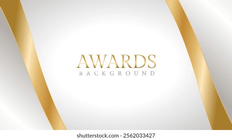 Elegant awards background with gold and silver ribbons, perfect for ceremonies, certificates, presentations, and promotions. Modern and luxurious design exuding prestige and professionalism