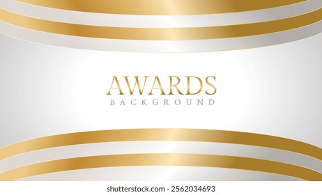Elegant awards background with gold and silver ribbons, perfect for ceremonies, certificates, presentations, and promotions. Modern and luxurious design exuding prestige and professionalism