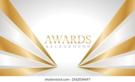 Elegant awards background with gold and silver ribbons, perfect for ceremonies, certificates, presentations, and promotions. Modern and luxurious design exuding prestige and professionalism