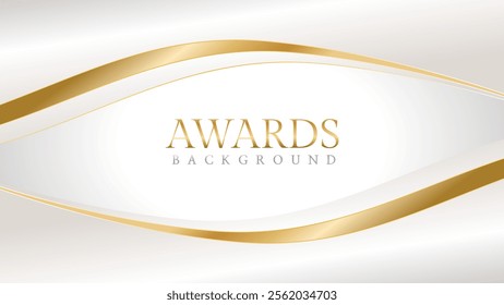 Elegant awards background with gold and silver ribbons, perfect for ceremonies, certificates, presentations, and promotions. Modern and luxurious design exuding prestige and professionalism