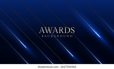 Elegant awards ceremony background with blue spotlights. Perfect for event invitations, award presentations, gala nights, corporate ceremonies, achievement celebrations, online event promotions.