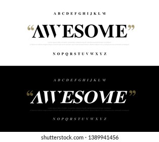 Elegant awesome alphabet letters font set. Classic Lettering Minimal Fashion Designs. Typography fonts regular uppercase. vector illustration