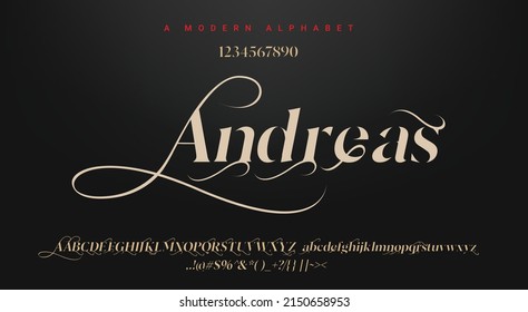 Elegant awesome alphabet letters font and number. unique serif font. Classic Lettering Minimal Fashion Designs. Typography fonts regular uppercase and lowercase. vector illustration