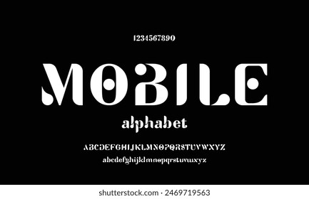 Elegante awesome Alphabet Buchstaben Schriftart und Zahl. Klassischer Schriftzug Minimale Modedesigns. Typografie-Schriftarten haben reguläre Groß- und Kleinschreibung.