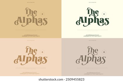 Elegantes letras de alfabeto impresionante y número de fuente. Diseños de moda minimalistas con letras clásicas. Tipografía moderna Serif Fuentes concepto vintage decorativo regular. Ilustración vectorial 