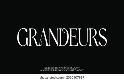 Elegante incrível alfabeto letras fonte e número. Clássico Lettering minimal Fashion Designs. Fontes tipográficas normais, maiúsculas e minúsculas.