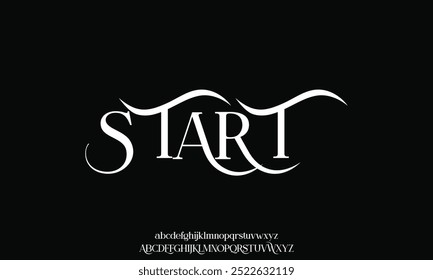 Elegant awesome alphabet letters font and number. unique serif font. Classic Lettering Minimal Fashion Designs. Typography fonts regular uppercase and lowercase. vector illustration