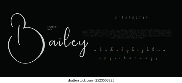 Elegant awesome alphabet letters font and number. Classic Lettering Minimal Fashion Designs. Typography fonts regular uppercase and lowercase.